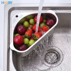 Rổ treo góc chậu rửa chén đa năng Inox 304 Hobby Home Decor KGC1