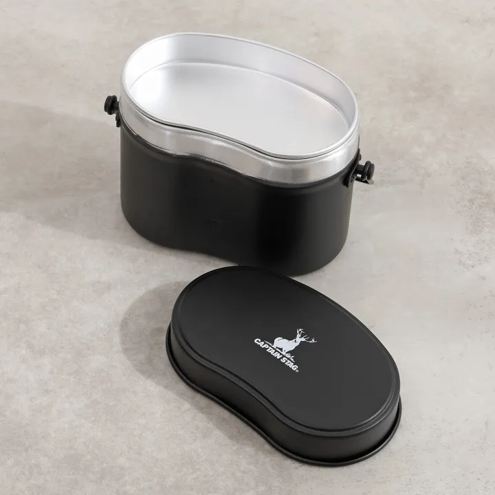 CAPTAIN%20STAG%20UH-4118/19%20MESSTIN%20Lunch%20Box%20Portable%20Lightweight%20Military%20Style%20Outdoor%20Camping%20Cookware%20Tableware%20Anodized%20Aluminum%20Iron%20Material%20-%20Image%206