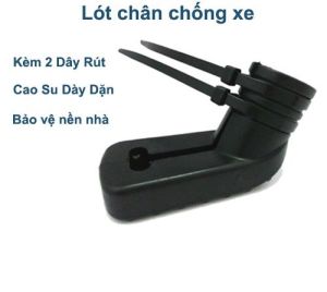 Lót Chân Chống Xe Máy Cao Su Chống Trầy Chân Nền Nhà - Kèm 2 Dây Rút