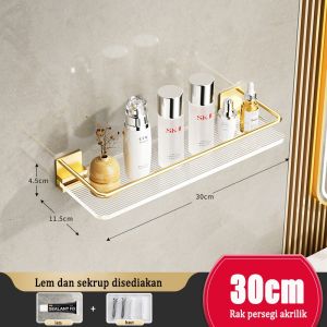 Akrilik Rak Penyimpanan Kosmetik Kamar Mandi Anti-pudar Dipasang di DindingBebas Pukulan