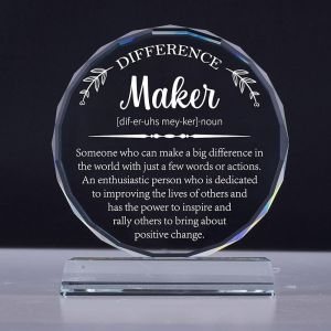 Uniquilling Thank You Gifts Appreciation Award Crystal Plaque Packaging for Coworker/Mentor/Coach/Boss/Difference Maker Gifts Office Desk Decor