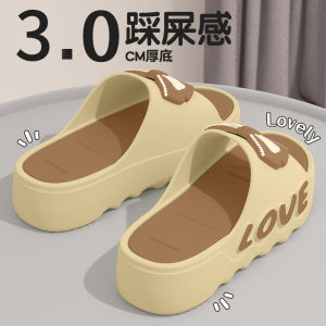 New Summer Outdoor Height-Increasing Thick-Soled High-Heel Slippers For Women Fashionable And Versatile For Home Use Non-Slip Bathroom Bowknot Sandals For Women