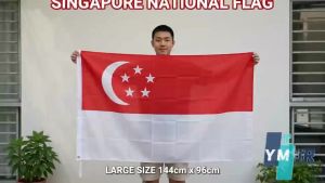 2PCS 【144*96cm】Singapore Flag National Day Party Decoration Big Flag Singapore Hand Flag NDP Festival Supplies