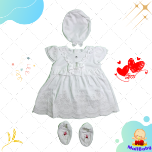 Baju Bayi Perempuan Dress Bayi Putih Baptis Aqiqah Newborn