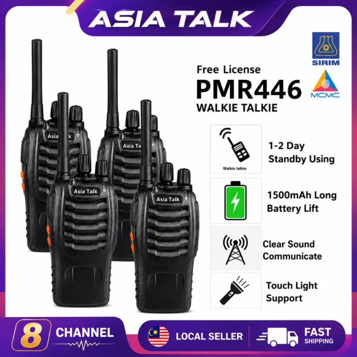 Walkie Talkie PMR446 Free License Asia Talk Two Way Radio Rechargeable Long Range SIRIM MCMC Approved Malaysia baofeng