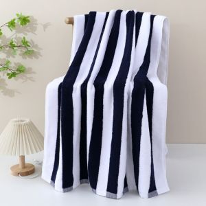 Pure Cotton Striped Beach Towel Yarn-Dyed Jacquard Bath Towel Custom Swimming Towel Gift Colorful Striped Bath Towel