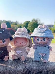 New corduroy For Labubu Doll Clothing Set Hat 17cm Clothes Shoes Doll DIY Accessories Training Sitting Party Games Toys Gifts