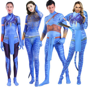 Avatar Costume Cosplay Women and Men Couple Family Girl Bobysuit Jumpsuit Alien ClothingThe Way of Water Christmas Halloween2026