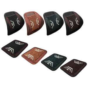 Universal Vehicle Chair Ventilated Cooling Seat Pad Cushion Beaded Comfort Seat Cover Lumbar Back Brace Support Cushion