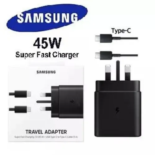 SAMSUNG ORIGINAL 45W Super Fast Charging Samsung USB-C To USB-C Fast Charge PD adapter With PD Cable