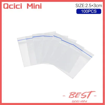 Qcici 100Pcs Bag PE Plastic Packaging Bags Ziplock Bag Pill Packaging Bag Thicken Packaging Seal Bag Jewelry Bag 2x3cm 2.5x3cm 3.5x5cm
