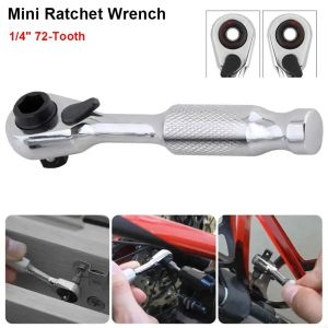 NOBLELUX 1Pcs with Anti-slip Ergonomic Handle Ratchet Wrench 14 Drive Mini Torque Spanner Durable 1/4" Hand Tool For Tightening Tasks