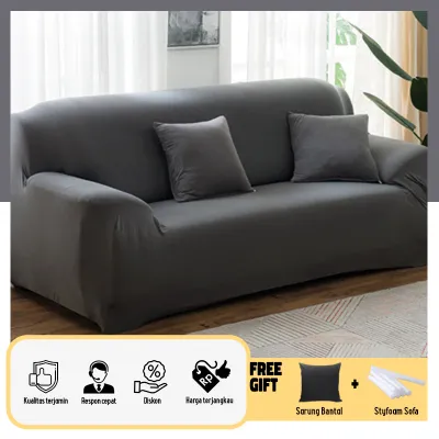 [Dalam Stok]Xxmake Cover Sofa sarung sofa tamu 1/2/3/4 tempat duduk set sarung sofa elastis Cushion Protector Covers BAHAN ELASTIS Elastic Sofa Cover/ Anti-Selip penutup sofa ruang tamu( Bonus 1 Sarung Bantal dan stickfoam )