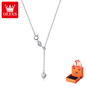 OLEVS womens necklace 18K gold light luxury korean style heart-shaped pendant fashion titanium steel necklace
