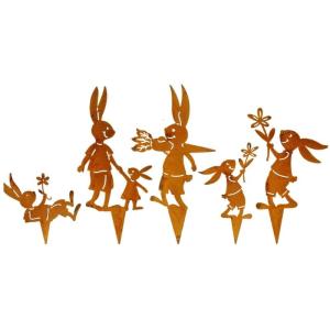 Trang Trí Gỉ Thỏ Tượng Cổ Phần Cho Rusty Vườn Parterre Decors đạo cụ chụp ảnh Đáng Yêu Bức Tượng Nhỏ