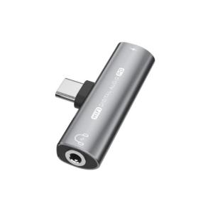 Portable USB C to USB C & 3.5mm Converter Adapter Support 27W Fast Charging 16Bit/32Bit for Type C Devices