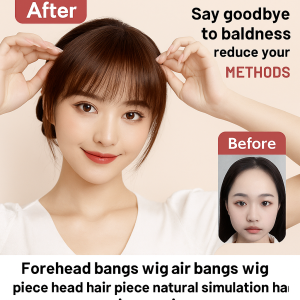 Air Bangs Wig Piece for Women Seamless Natural Looking Realistic Fluffy Fringe Hair Piece Easy to Wear