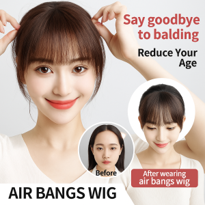 Natural air bangs wig piece simulation hair fake bangs forehead head filler hair piece