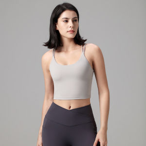 ZEEMIN Double shoulder straps with the same solid color yoga sports underwear high-strength beautiful back gathering sports bra shockproof bra wholesale