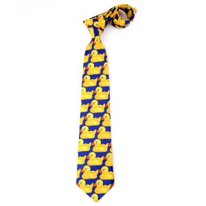 Yellow Duck Pattern Men Dress Tie For Formal Event Business Meetings Polyester Silk Cartoon Long Necktie Stylish Accent