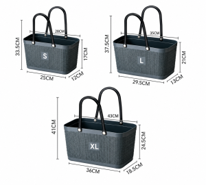 [ABS] Grocery Basket Large Square Plastic Rattan Japanese Style  Portable Sundries Shopping Portable Hand Carry Basket Environment Friendly Vegetable - Bakul Pasar Segiempat / Hospital / Berkelah Besar Tahan Lasak