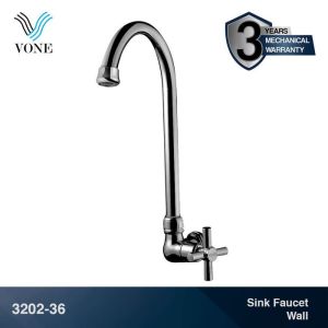 VONE Kran Cuci Piring Fleksibel Angsa Keran Sink Dapur Tembok Chrome Black