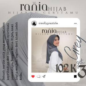 Grey Standard Medium size | Hijab Bergo Jannah Series | VIRAL INSTAN PREMIUM Kerudung Jilbab