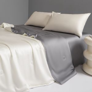 Abraca Dabra Luxury Water-Washed Ice Silk Summer Quilt Embroidered Blanket - Cool Breathable Soft and Durable Air Condition Comforter