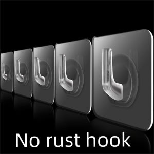 Transparent Self Adhesive Wall Hooks Strong Hold Waterproof No Trace Damage Free for Home Use