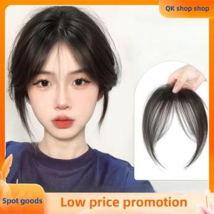 ✨QK shop✨ Middle Part Fake Bangs Fringe Synthetic Topper Hairpiece Clip-In Bang Extension Natural Invisible Clourse Hairpiece Women