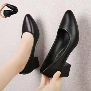 Free Shipping New Style Soft Leather And Soft-Soled Flats Comfortable For Mothers WomenS Shoes Mid-Heel WomenS Leather Shoes For Summer And Autumn