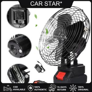 COD [จัดส่งฟรี] พัดลมเครื่องชาร์จอากาศแบบชาร์จไฟพัดลมที่ใช้แบตเตอรี่ได้ 2 การตั้งค่าพัดลมไฟฟ้าพลังงานสูงสำหรับการเดินป่าแคมป์ปิ้ง