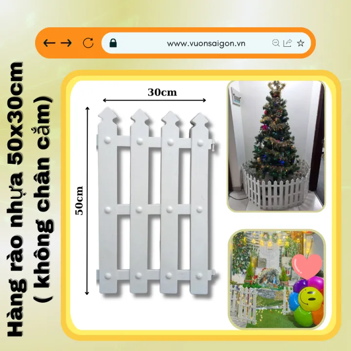 Hàng rào nhựa (cao 50cm x dài 30 cm) trắng trang trí nhà, rào sân vườn ...