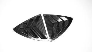 mv1 Real Carbon Fiber Exterior Car Rear Window Triangle Panel Cover Trim Accessories For Genesis G70 2018 2019 2020 2021 2022-2025 Q7Z8P