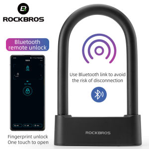 【Giao hàng địa phương】ROCKBROS Khóa Chữ U Vân Tay Thông Minh Khóa Xe Đạp Thông Minh Điều Khiển Điện Thoại Bluetooth Khóa Thép Xe Máy Chống Trộm Khóa An Toàn Xe Đạp Điện Chống Nước Có Thể Sạc Lại Phụ Kiện Xe Đạp