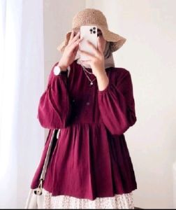 Risa Blouse Crinkle Airflow Premium Ukuran M L XL XXL XXXL 4XL - Blouse Jumbo - Atasan Wanita Jumbo