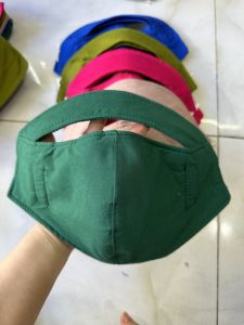Khẩu trang chống nắng nữ Khẩu trang che trán kín mặt vải cotton siêu dày dặn