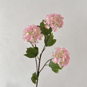 ORIGE HOUSE 3 Heads Artificial Hydrangea Flowers 77cm Real Touch Fake Plants Flower Arrangement Green Leaves Silk Hydrangea Flowers Wedding Decor