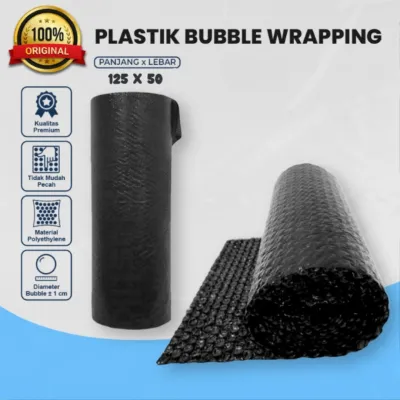 plastik bubble wrapping hitam 125x50 meter