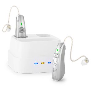 Rechargeable USB Hearing Aid Behind the Ear Sound Amplifier for Elderly Noise Cancelling Deaf Care Charging Case