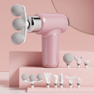 J9YXDU 9 Replaceable Head Mini Handheld Massager Adjustable Speed Compact Size Mini Electric Fascia Massager Deep Tissue Percussion Rechargeable Wireless Electric Massager Home Fitness