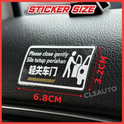 Do Not Slam Door Sticker 2pcs for E-Hailing Grab Taxi or Private Car Close Door Gently