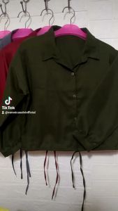 Kemeja Croop ABG Model Tali Serut Bawah Terbaru 2022 modis dan trendy