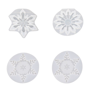 Silicone Pendant Mold Christmas Tree Snowflake Hanging Decoration Mould Making Accessories for Craft Lover