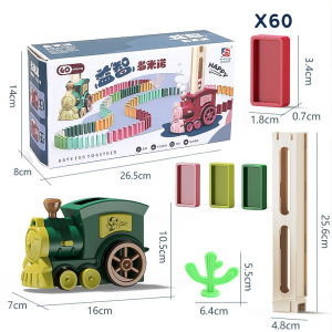 ĐỒ CHƠI TRẺ EM -TÀU HỎA XẾP DOMINO TỰ ĐỘNG CHO BÉ THỎA SỨC SÁNG TẠO XE LỬA NHẢ DOMINO - LOẠI 60 THANH