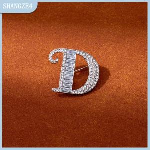 【SHANGZE4】 Kim Loại Pha Lê Trâm Pin 26 Tiếng Anh Thư Pins Và Trâm Cài Phù Hợp Với Áo Sơ Mi Huy Hiệu Đồ Trang Sức Thời Trang Cho Nam Giới Và Phụ Nữ Phụ Kiện