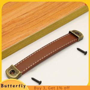 Butterfly Furniture Handles Wardrobe Drawer Door Pull Leather Kitchen Cabinet Handles
