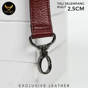 [VALQO] Tali Selempang Kulit Sapi G 25 cm Tali Panjang Kulit Long Strap Kulit panjang Tas Slingbag Wanita 2 lapis kulit