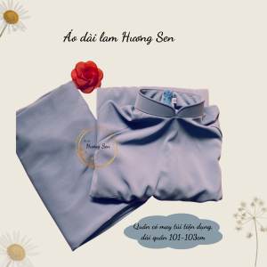 Áo Dài Đi Chùa Màu Lam Đen Màu Da Mặc Đi Chùa Cả Bộ Áo Dài Đi LễĐi Viếng Cảnh [Áo Dài Hương Sen]