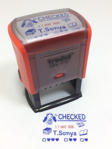 ตรายางหมึกในตัว ตรายา trodat รุ่น 4727 ตรายางปั๊มข้อความ+วันที่ ยางพาราแท้ (ทักแชทก่อนสั่งซื้อ)